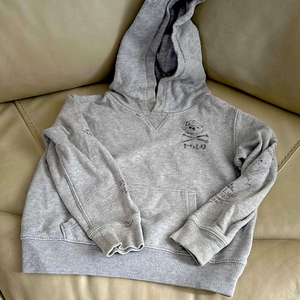 Gray Hoodie with Skull Design